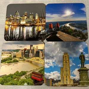 set of 4 Pittsburgh coasters